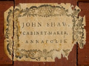 John Shaw Bookcase Label